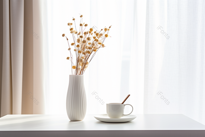 桌上的花与咖啡高清特写摄影图,高清,摄影图,摄影图片,图片大全,摄影图免费下载